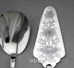Ancien service à dessert à glace en argent massif chine ou vietnam poids 316.5 G