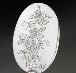 Ancien service à dessert à glace en argent massif chine ou vietnam poids 316.5 G