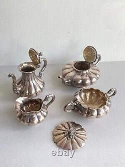 Ancien service thé café tea cofee set Cosson Corby argent massif sterling silver