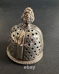 Ancien sucrier argent massif sterling silver orfèvre L. Lapar décor ruban XIXème