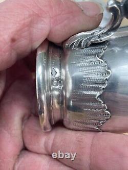Ancien tasse et sous tasse en argent massif minerve 163 gr