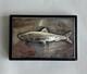 Ancien Trophée De Pêche Sculpture Poisson Argent Massif Sterling Silver 800