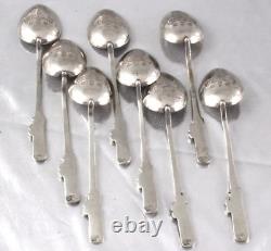 Ancienne 8 cuillères à dessert NAGASAKI JAPON ARGENT MASSIF fin 19ème Japonais