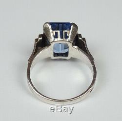 Ancienne Bague Argent Massif 925 Ambre Taille 56 Antique Sterling Silver Ring