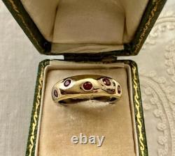Ancienne Bague Argent Vermeil Grenat Rose Rare Haute Couture Design