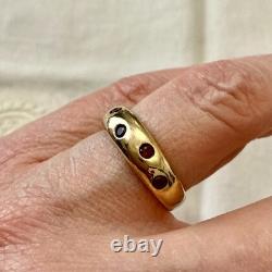 Ancienne Bague Argent Vermeil Grenat Rose Rare Haute Couture Design