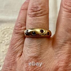 Ancienne Bague Argent Vermeil Grenat Rose Rare Haute Couture Design