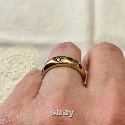 Ancienne Bague Argent Vermeil Grenat Rose Rare Haute Couture Design
