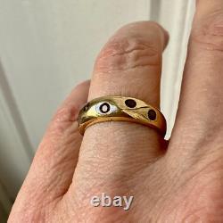 Ancienne Bague Argent Vermeil Grenat Rose Rare Haute Couture Design