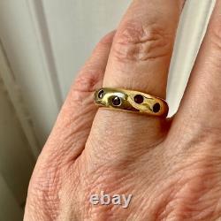 Ancienne Bague Argent Vermeil Grenat Rose Rare Haute Couture Design