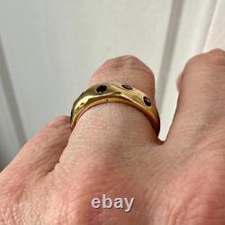 Ancienne Bague Argent Vermeil Grenat Rose Rare Haute Couture Design