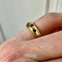 Ancienne Bague Argent Vermeil Grenat Rose Rare Haute Couture Design