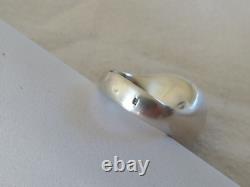 Ancienne Bague Design Moderniste Scandinave Otteren Argent Massif Agate Sterling