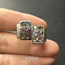 Ancienne Bague En Argent Massif 925 Jonc Alliance Anneaux Créateur Tank Art Déco