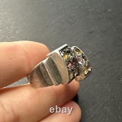 Ancienne Bague En Argent Massif 925 Jonc Alliance Anneaux Créateur Tank Art Déco