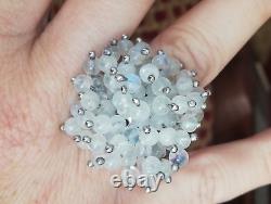 Ancienne Bague En Argent et pierres de lunes Massif Silver Ring 925