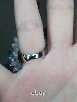 Ancienne Bague En Argent et pierres de lunes Massif Silver Ring 925
