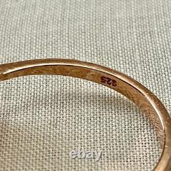 Ancienne Bague Fleur Argent Massif Vermeil Grenat Poinçon
