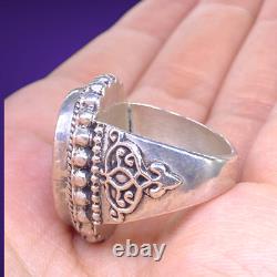Ancienne Bague Romaine En Argent Massif Agate En Taille-douce
