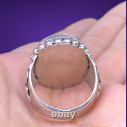 Ancienne Bague Romaine En Argent Massif Agate En Taille-douce