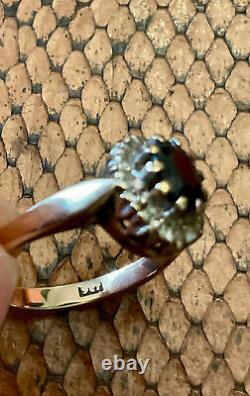 Ancienne Bague Saphirs Diamants Naturels Argent Massif/or 9 Carats Taille 51