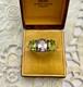 Ancienne Bague Trilogie Argent Massif Ouvrag&eacute; Am&eacute;thyste Et P&eacute;ridot