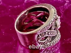 Ancienne Bague argent massif Art Deco opales & marcassites taille 56 (1,8 mm)