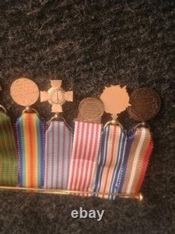 Ancienne Barrette De 8 Réductions Médailles Militaires Avec 2 Argent Massif