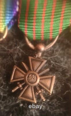 Ancienne Barrette De 8 Réductions Médailles Militaires Avec 2 Argent Massif