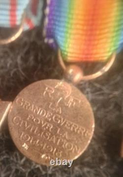 Ancienne Barrette De 8 Réductions Médailles Militaires Avec 2 Argent Massif
