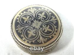 Ancienne Boite A Pilule Mouche Coffret Argent Massif 900 Niellé Silver Box