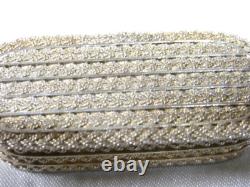 Ancienne Boite Coffret Argent Massif Decor Tressé Silver Box