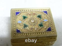 Ancienne Boite Coffret Vermeil Or Sur Argent Massif Émaille Enamel Russe 84