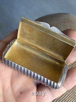Ancienne Boite En Argent Massif Tabatiere Silver Snuf Box @ Nap III Silber