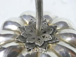 Ancienne Boite Pilule Coffret Citrouille Argent Massif Silver Box