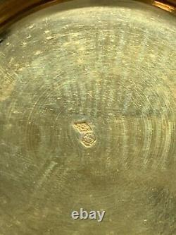 Ancienne Boite Ronde En Argent Massif Vermeil Poincon Minerve Émaillé Mo P Fort