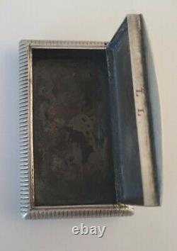 Ancienne Boîte Tabatière ARGENT MASSIF Scène de Chasse Solid Silver Snuffbox