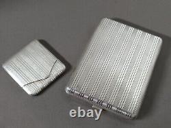 Ancienne Boîtes Porte Cigarettes Porte Allumettes En Argent Massif Poinçonnés
