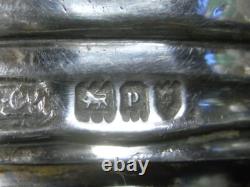 Ancienne Bonbonnière Cristal Bouchon Argent Massif Poinçon Anglais Boite