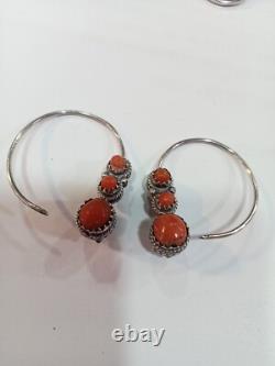 Ancienne Boucle D'oreille En Argent Massif Traditionnel Antiquités Emballée Avec