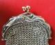 Ancienne Bourse Aum&ocirc;ni&egrave;re Double En Argent Massif Et Vermeil-silver Mesh Purse
