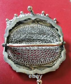 Ancienne Bourse Aumônière Double en Argent massif et Vermeil-Silver Mesh Purse