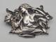 Ancienne Broche Pendentif Art Nouveau Argent Massif Nymphe Femme Fleur #f5