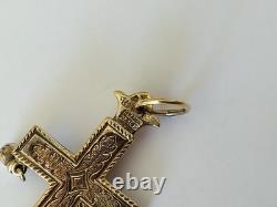 Ancienne Croix Régionale Du Beaufortain Avec Coeur Argent Massif Vermeil Savoie