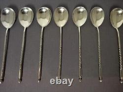 Ancienne Cuillères A Moka Ou Caviar En Argent Massif Russe Lots De 10