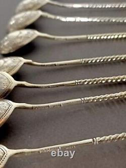 Ancienne Cuillères A Moka Ou Caviar En Argent Massif Russe Lots De 8