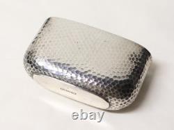 Ancienne Flasque de chasse/poche anglaise verre soufflé cuir argent massif XIXe