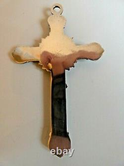 Ancienne Grande Croix Pectorale Rayonnante Argent Massif Poincon Minerve 25