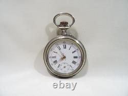 Ancienne Grande Montre A Gousset Mecanique Spiral Breguet Argent Massif