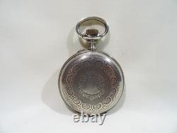 Ancienne Grande Montre A Gousset Mecanique Spiral Breguet Argent Massif